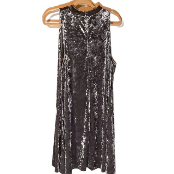 Cynthia Rowley Dress XL Icy Blue Crushed Velvet Sleeveless A-Line Party Holiday - Picture 3 of 7